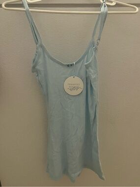 Frankie's Bikinis x Gigi Hadid Light Blue Ribbed Tank jumpsuit